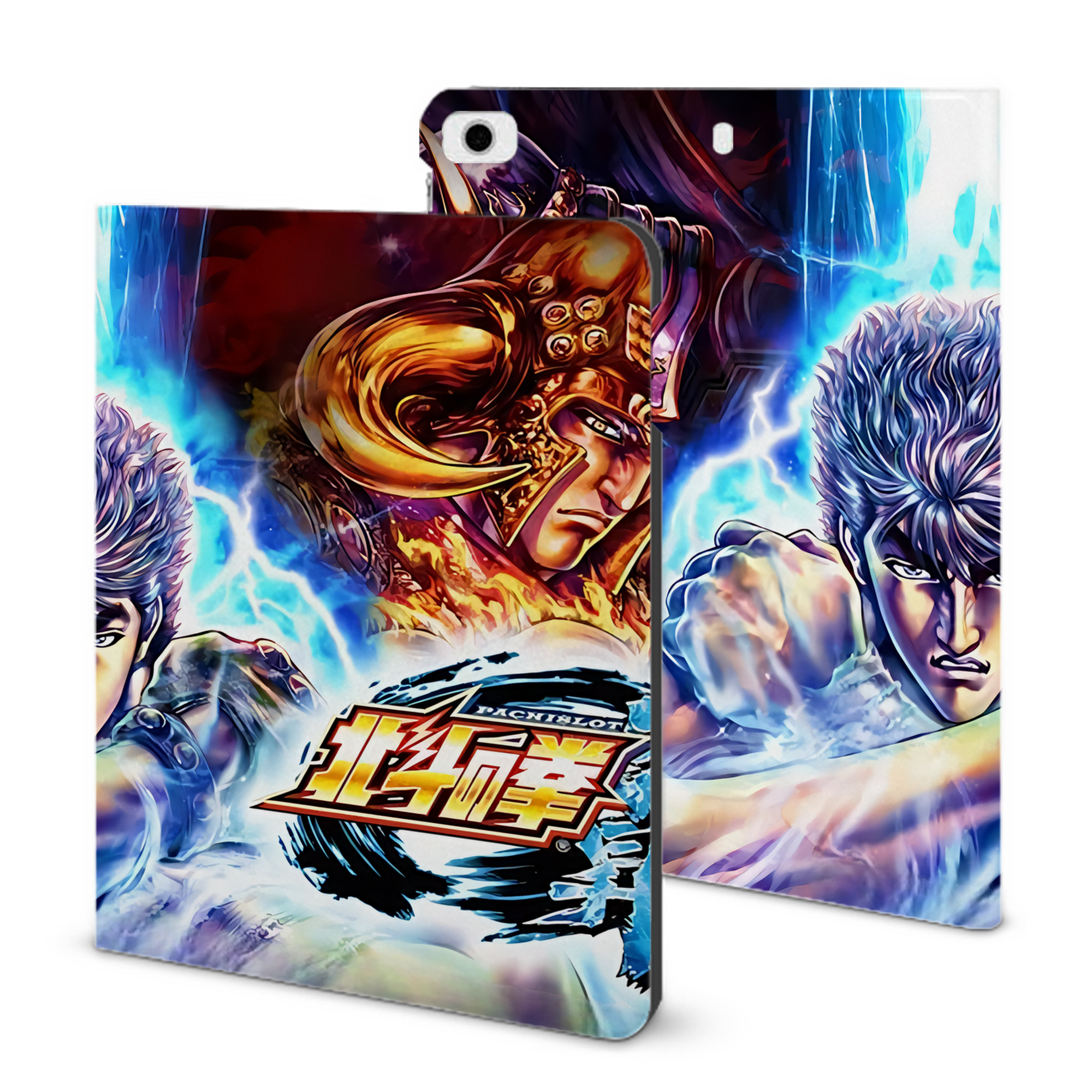 （画像用） 北斗の拳 Fist of the North Star IPad ケース ブック型 PUレザー TPU 耐衝撃 軽量 薄型 ペン収納なし 全面保護 IPad 各モデル対応